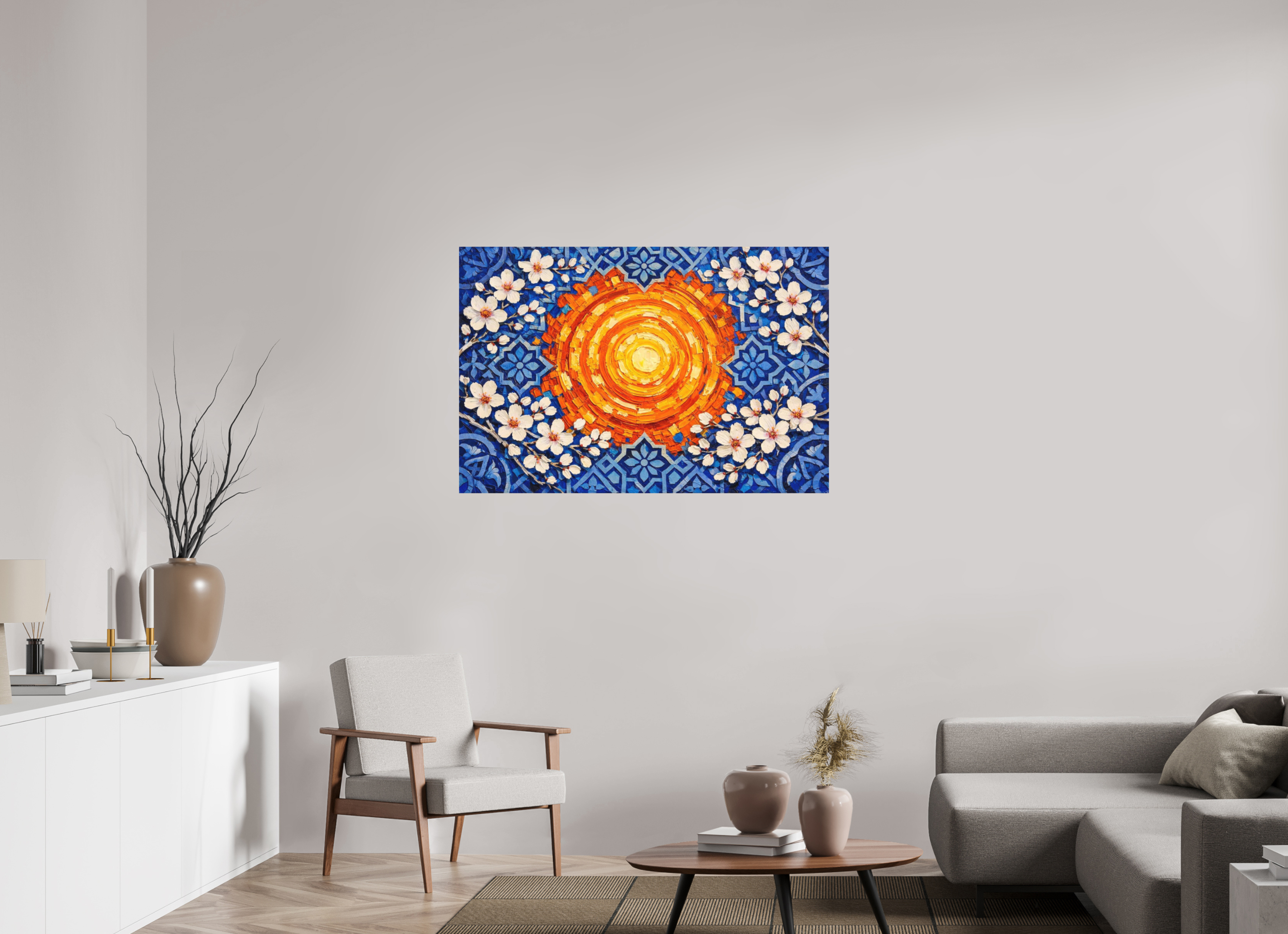 120 x 80 cm, Glicée Print on Hahnemühle German Etching almond blossom