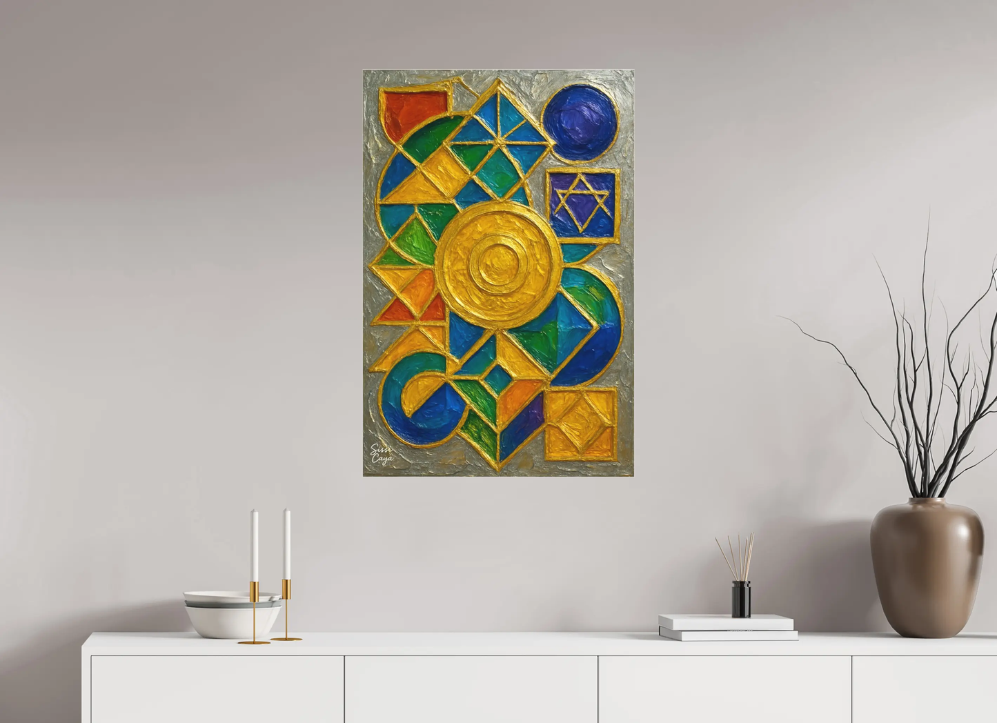 60 x 90 cm, Acrylic Fine Art Print Alignment – Chakras & World