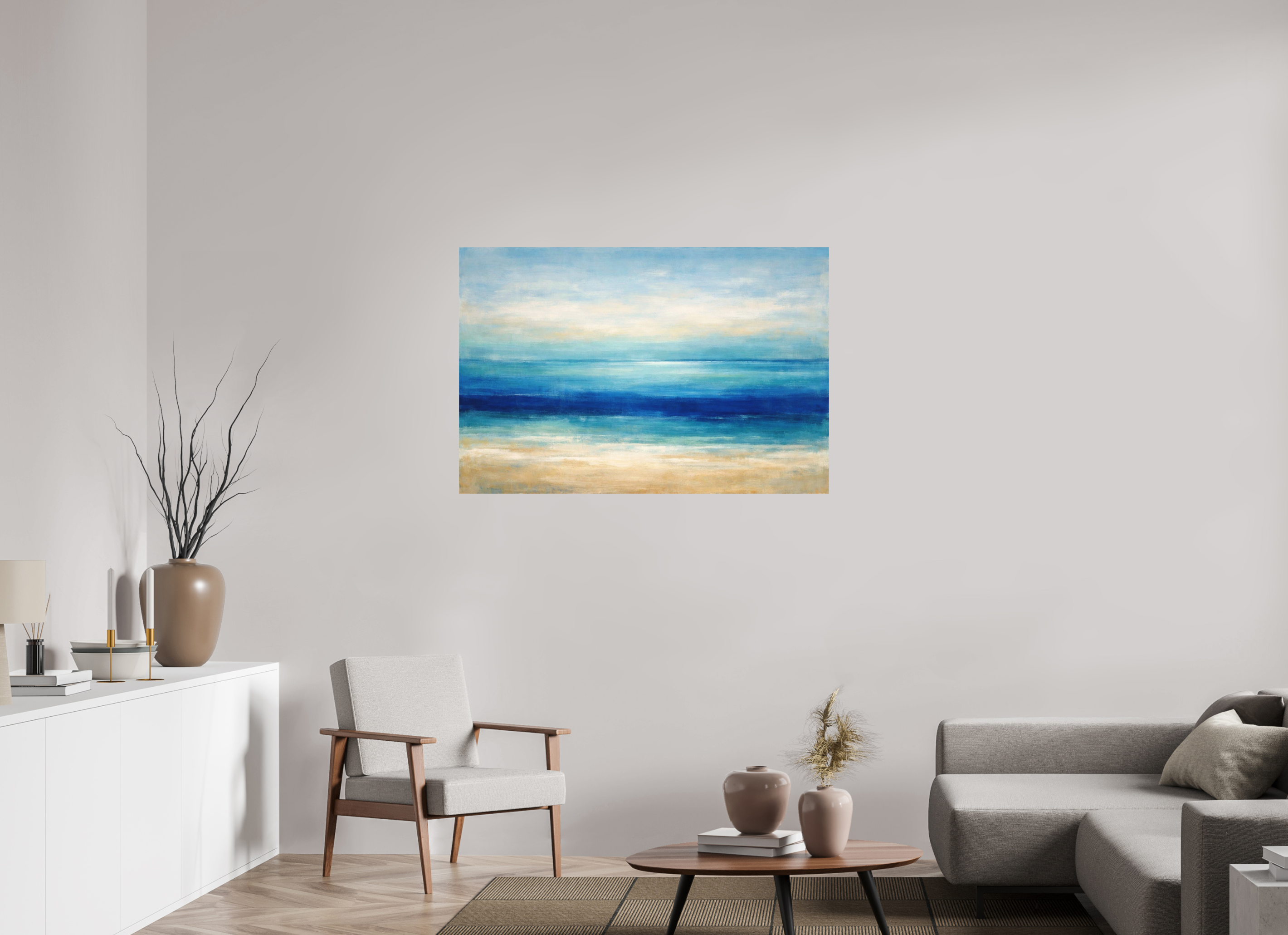120 x 80 cm, Glicée Print on Hahnemühle German Etching deep blue shore