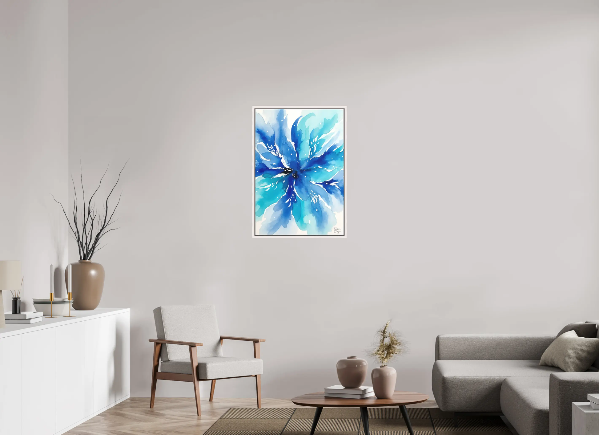 60 x 85.7 cm, Canvas inner peace Blue Bloom
