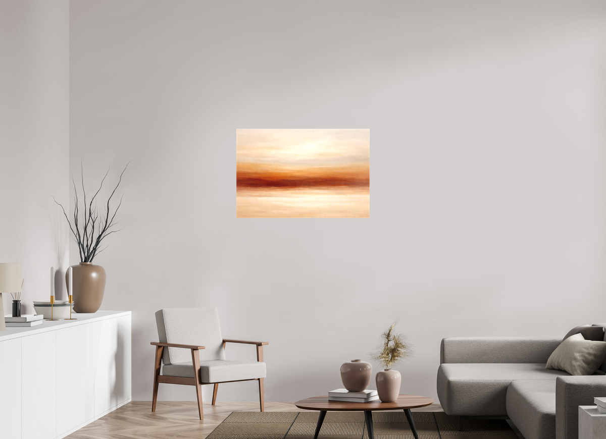 90 x 60 cm, Matte Canvas on Stretcher Frame ochre stratum