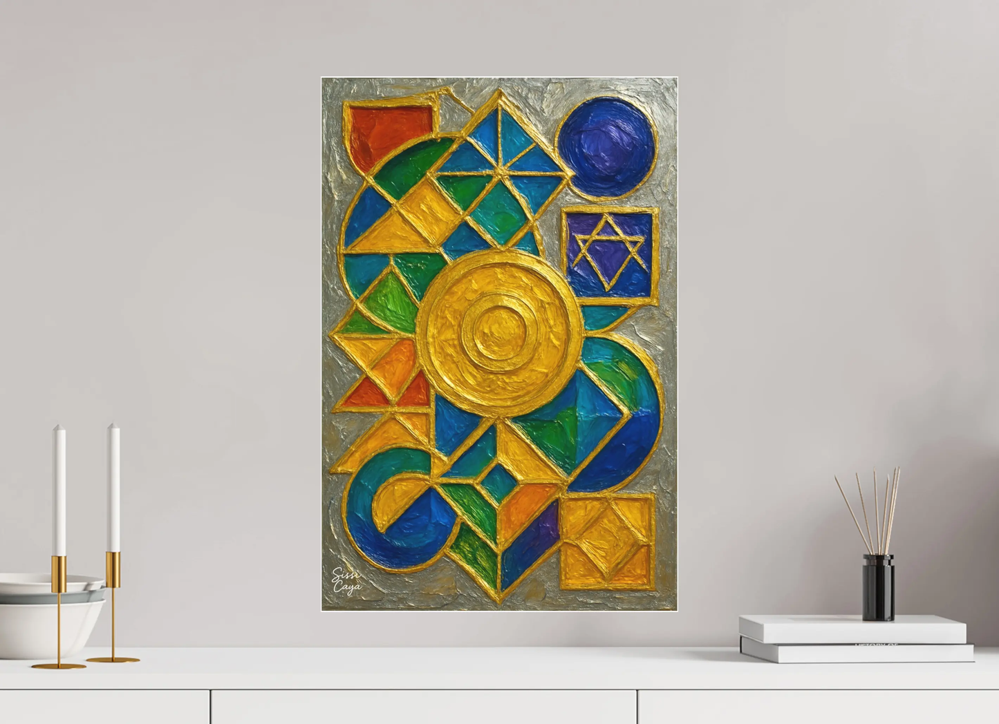 40 x 60 cm, Acrylic Fine Art Print Alignment – Chakras & World