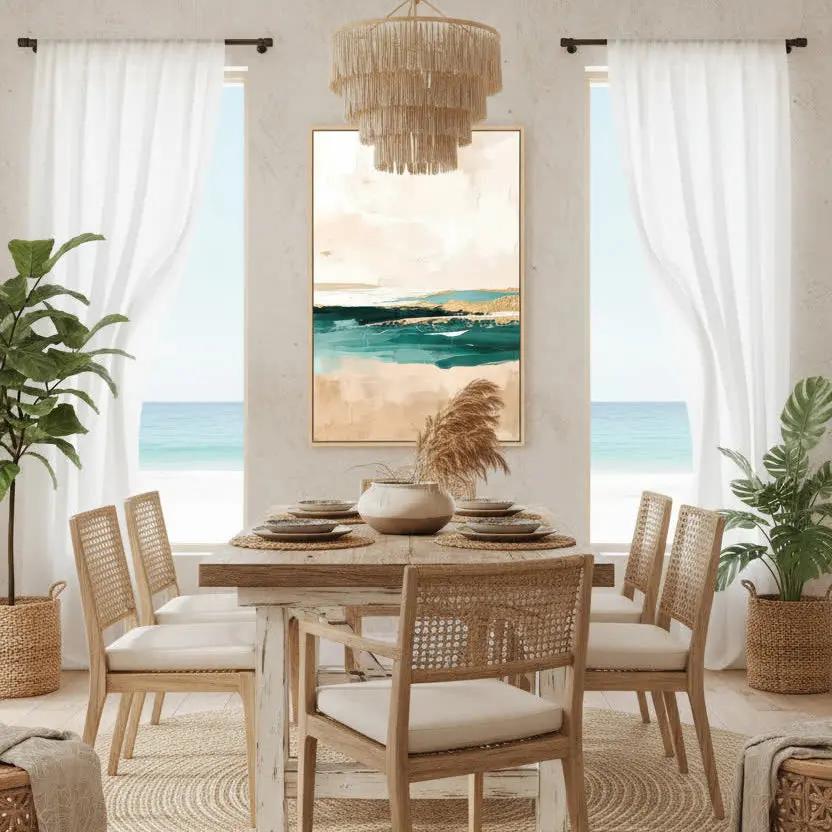 Arrifana premium canvas by sissi caya limited edition White Wall print displayed in dining room