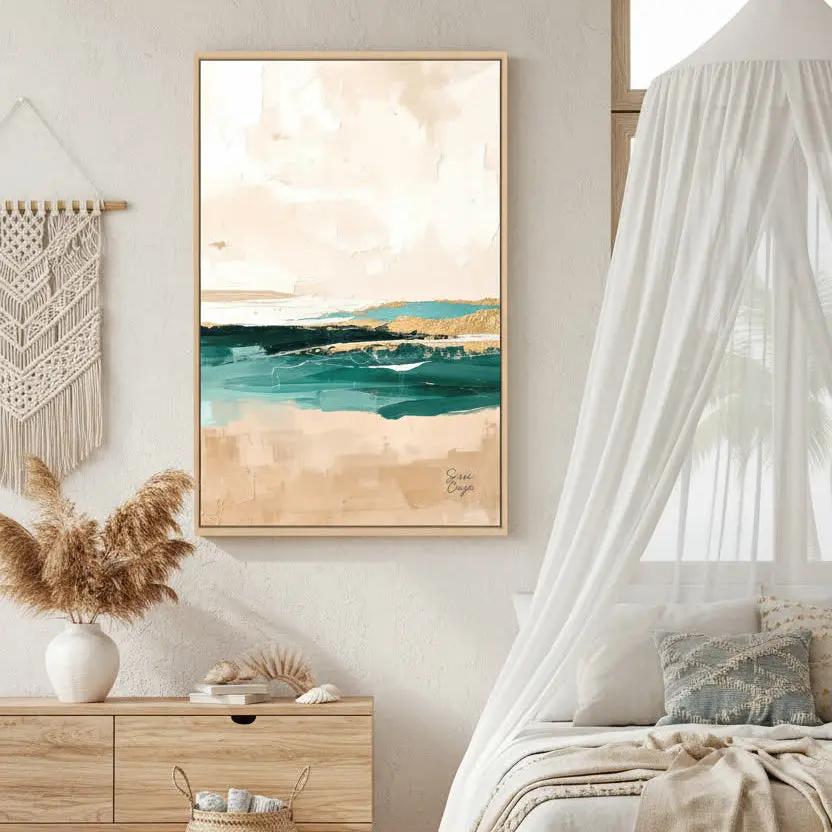 Arrifana premium canvas Wall Art displayed in bedroom