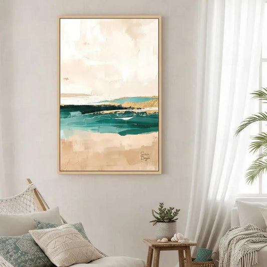 Arrifana premium canvas Wall Art  by Sissi Caya Limited Edition displayed in living room