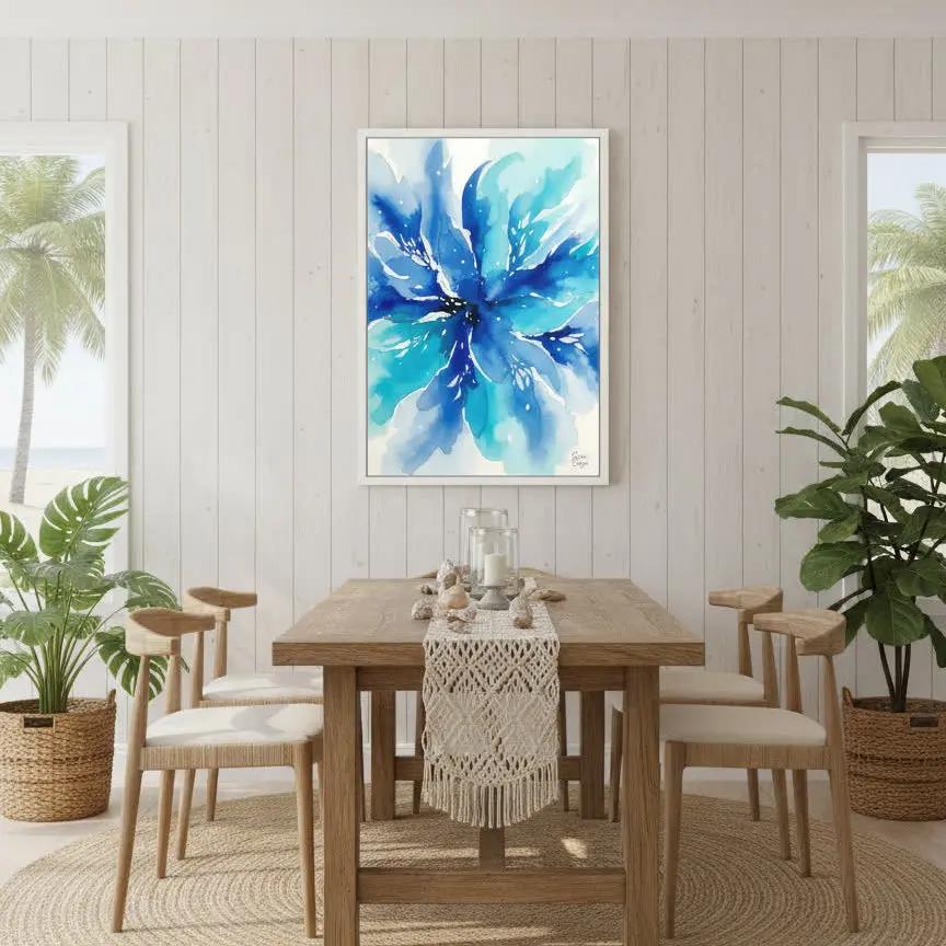 Blue Bloom | Premium Framed Canvas Wall Art | Limited Edition Sensorial Atelier
