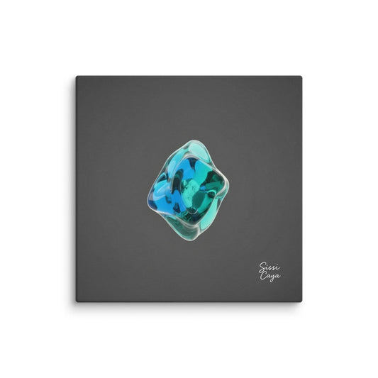 Energize Apatite limited edition canvas in blue-green tones, abstract art symbolizing creativity and inspiration.