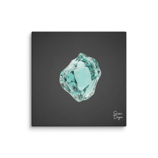 Energize  Aquamarine limited edition canvas. Abstract art in soft blue and turquoise tones representing serenity and emotional strength.