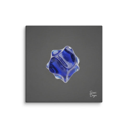 Energize  Kyanite limited edition canvas. Abstract art in blue and silver tones representing intuition, clarity, and spiritual connection. Sensorial Atelier