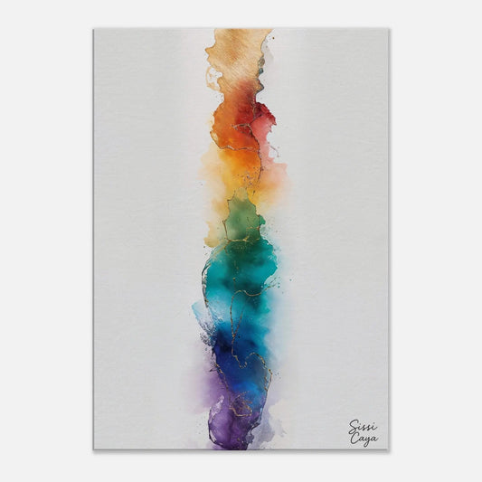 Abstract wall art with chackra tones by Siissi Caya Limited Editions Sensorial Art