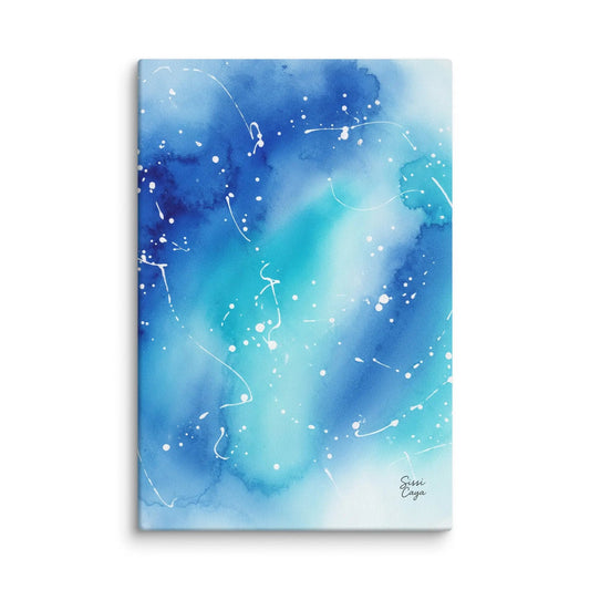 Inner Peace Blue Sky limited edition canvas artwork in blue and white tones, abstract art symbolizing serenity and freedom.