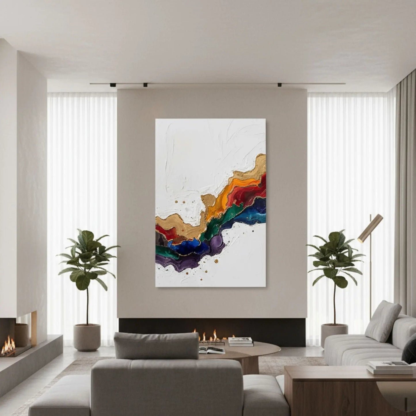 Abstract Cnvas Artwork displayed in modern living Room, Sensorial Atelier Limited Editions