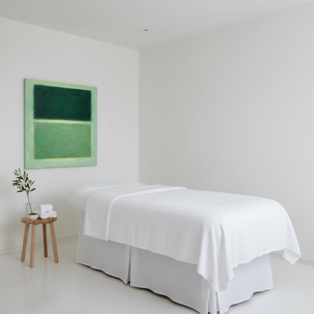 Mint in Square format displayed in SPA . A study in green that moves from darkness to light within a single cool breath. Sensorial Atelier Colour Fields