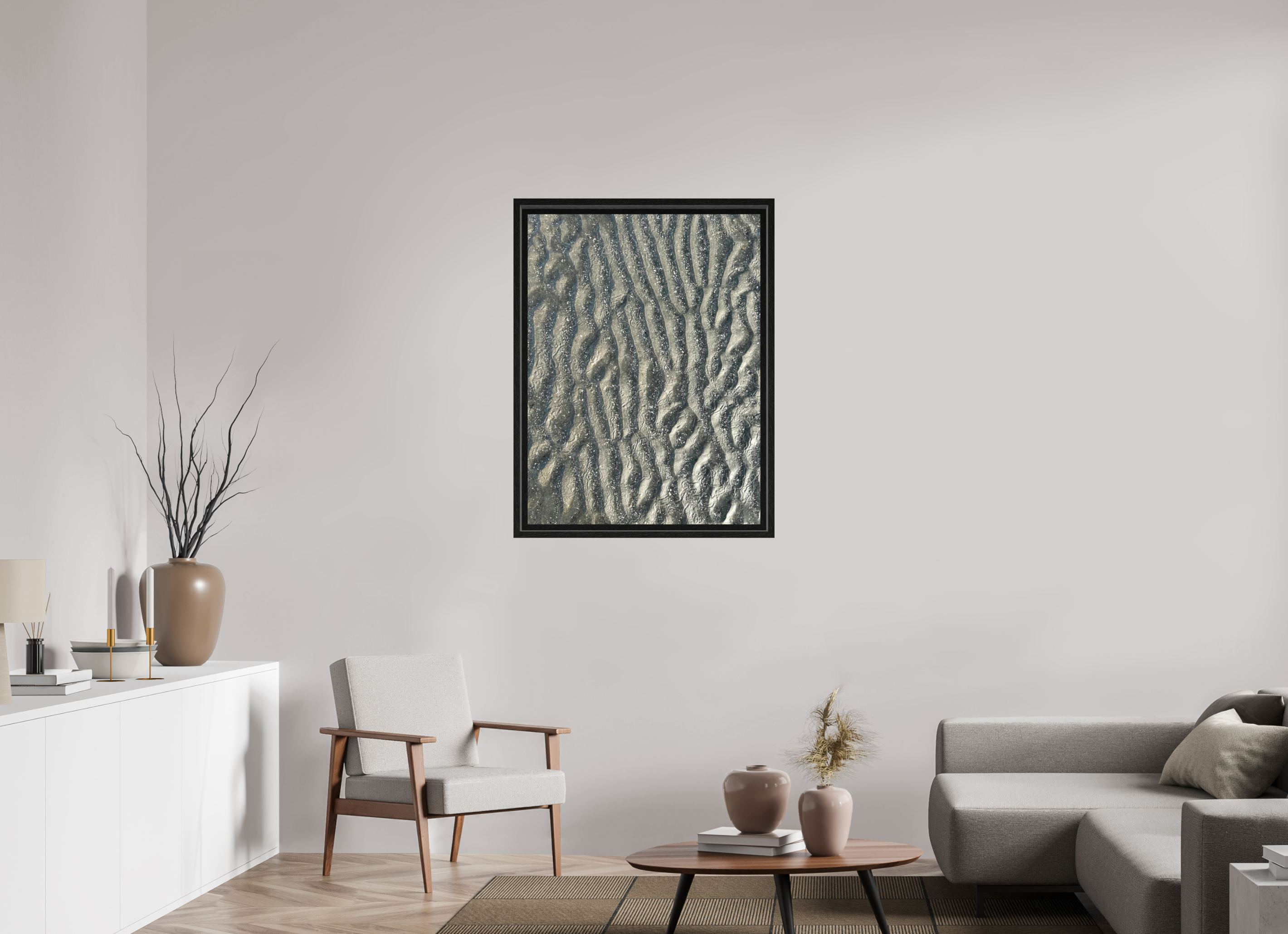 75 x 100 cm, Floater Frame Basel Plus Black Oak - Canson Arches Aquarelle Rag Morro Earth Rhythm | Master Edition 1/1