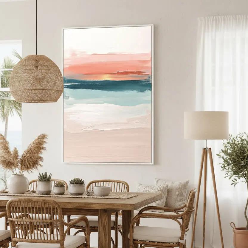 Zanzibar iconic sunset in Nungwi premium canvas wall art  large format displayed in dining room . Siissi Caya Limited edition