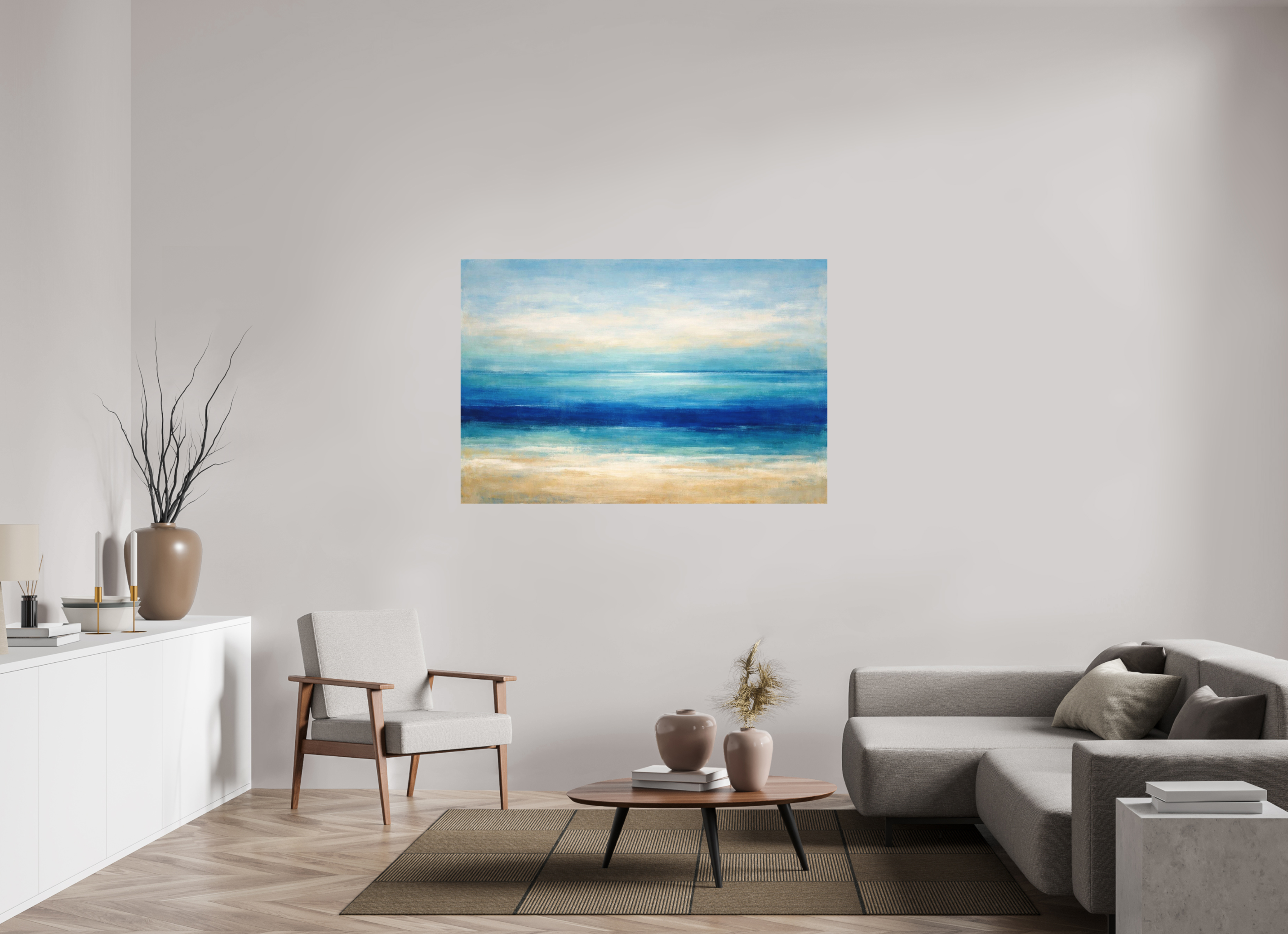 150 x 100 cm, Glicée Print on Hahnemühle German Etching deep blue shore
