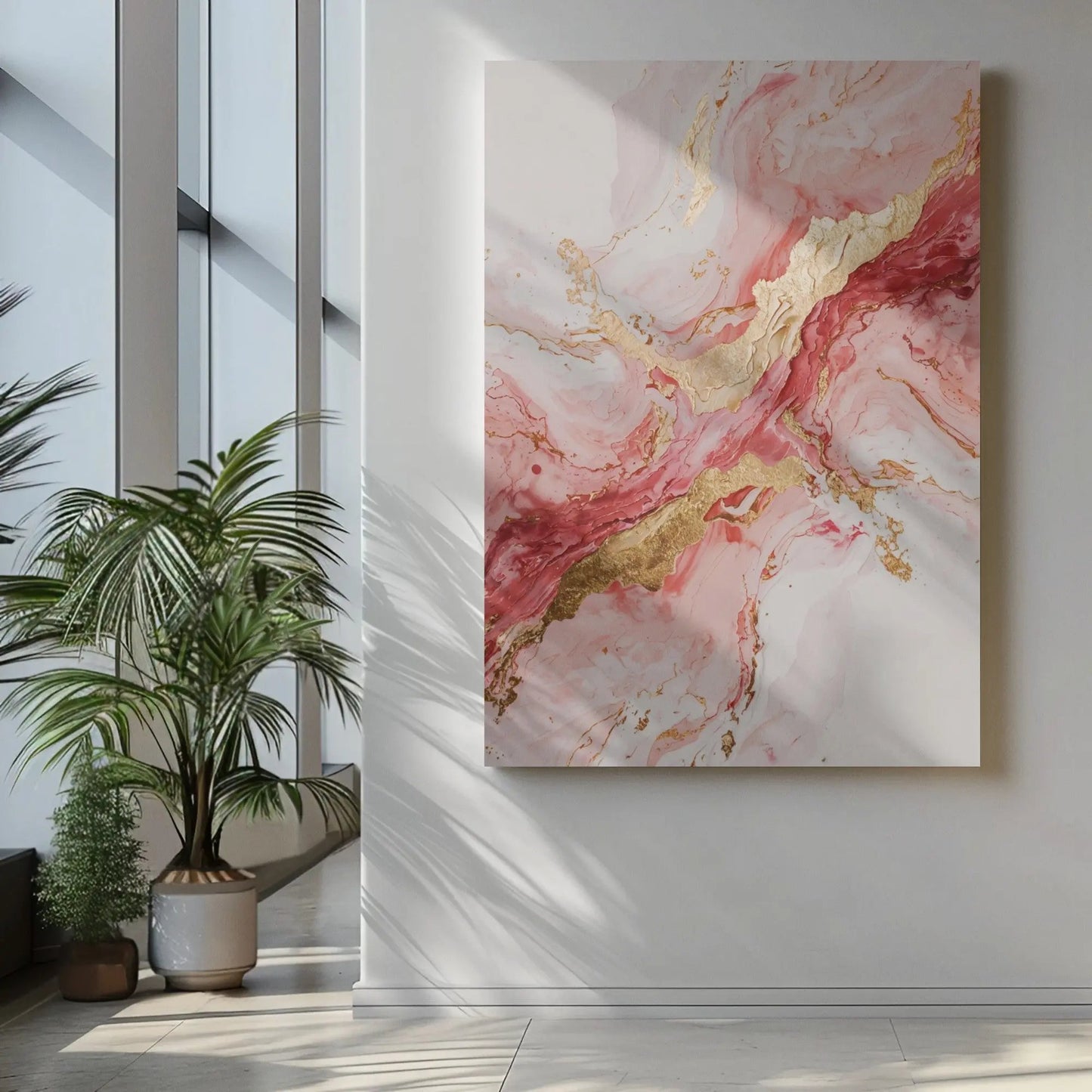 Manifest Gratitude Abstract Wall Art displayed in a Office