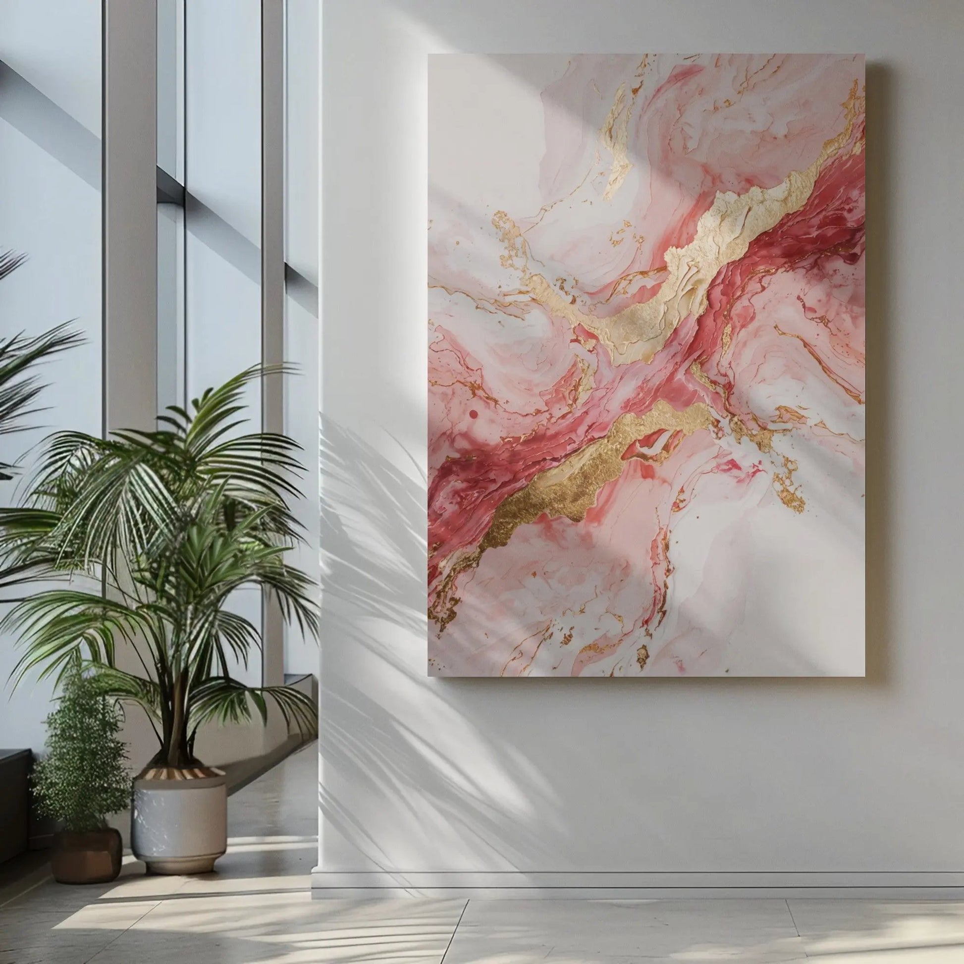 Manifest Gratitude Abstract Wall Art displayed in a Office