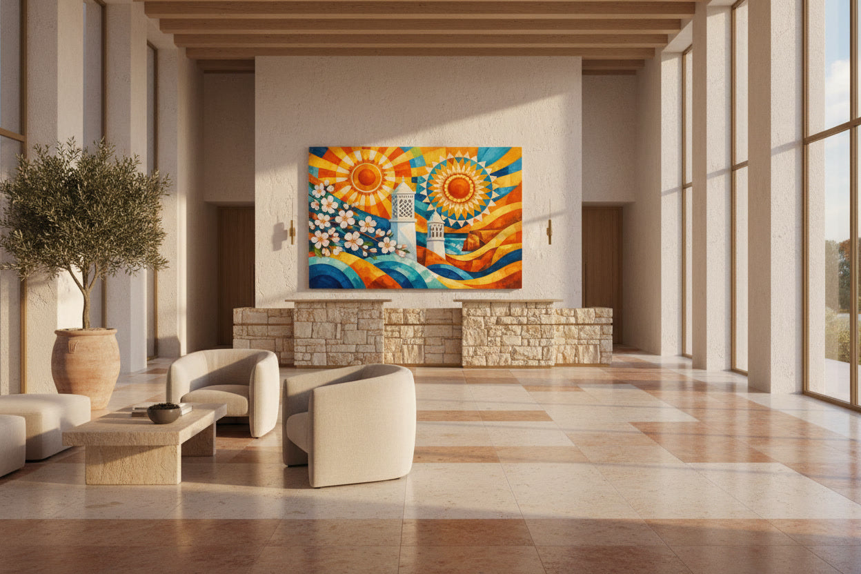 Algarve art collection by Sensorial Atelier — curated contemporary art inspired by Algarvian chimneys almond blossom and Atlantic light