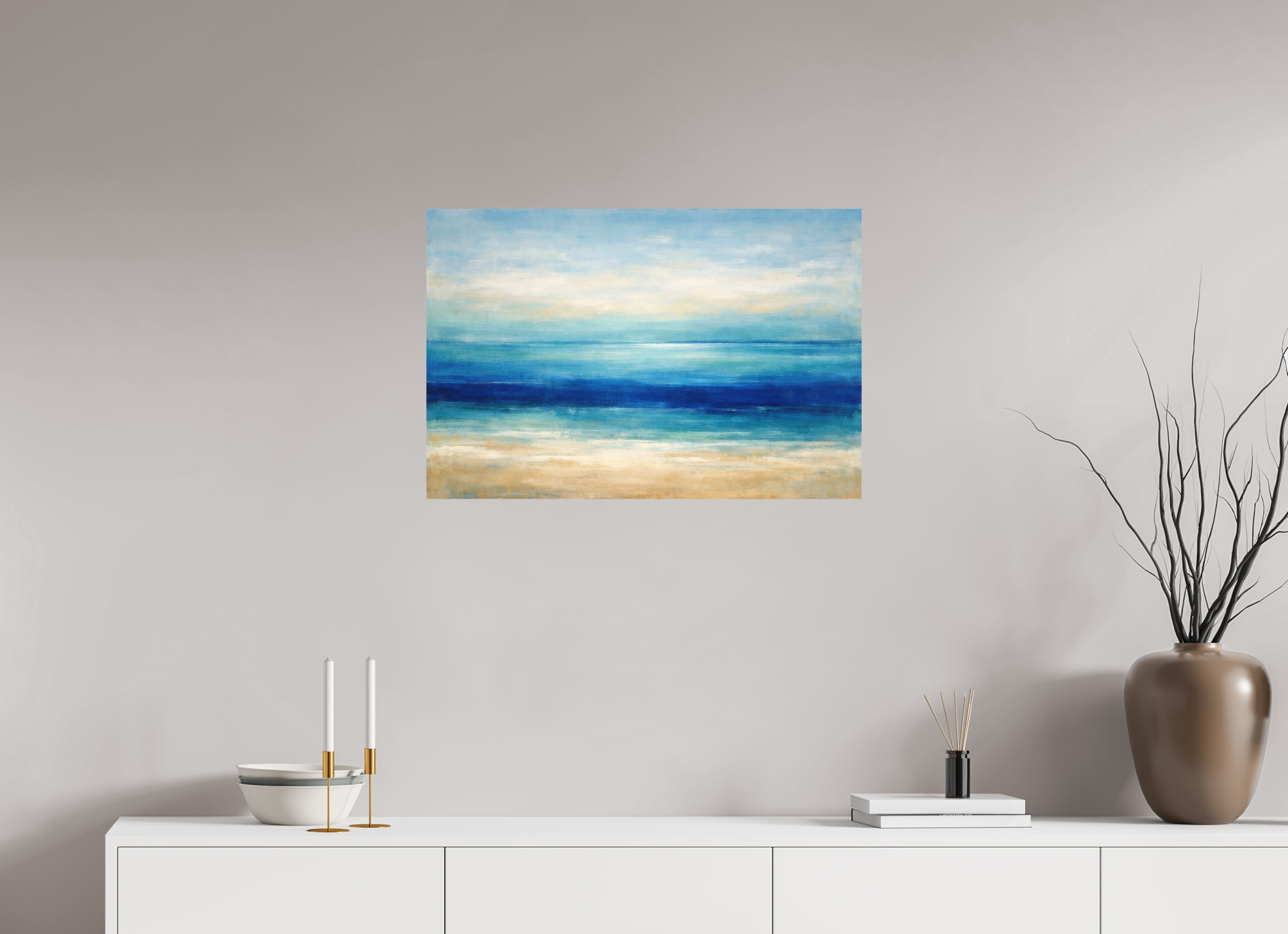 75 x 50 cm, Glicée Print on Hahnemühle German Etching deep blue shore