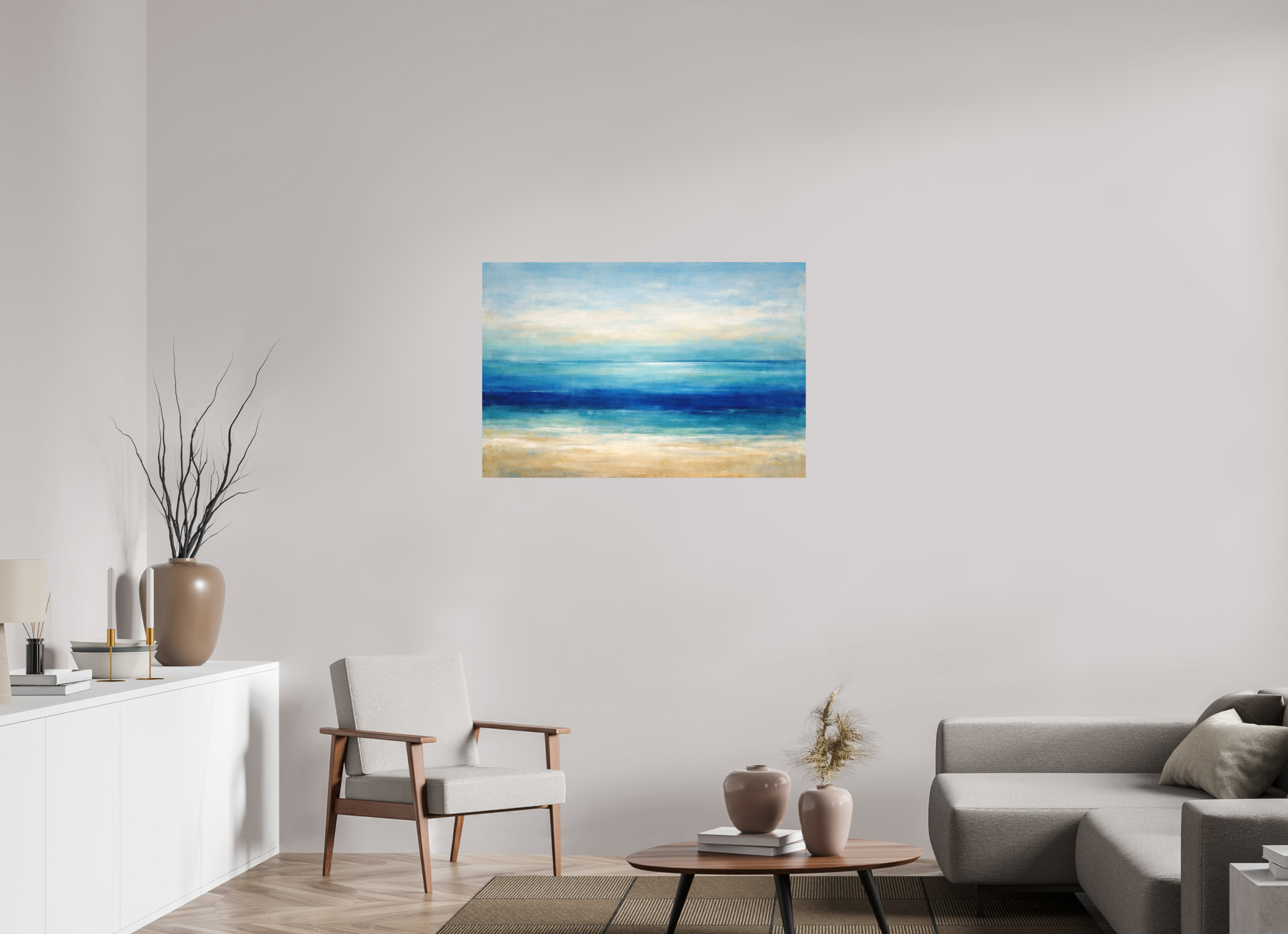 105 x 70 cm, Glicée Print on Hahnemühle German Etching deep blue shore