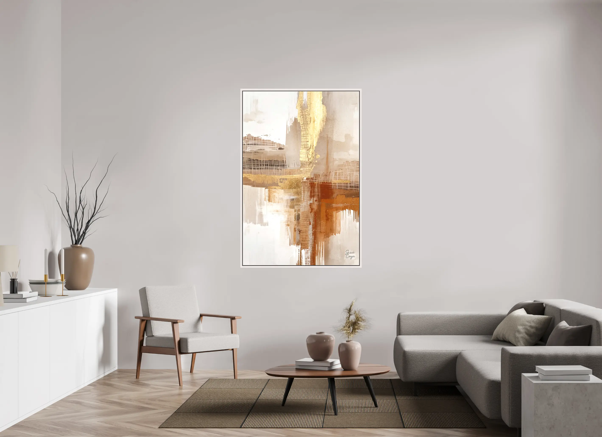 100 x 150 cm, Canvas inner peace br white
