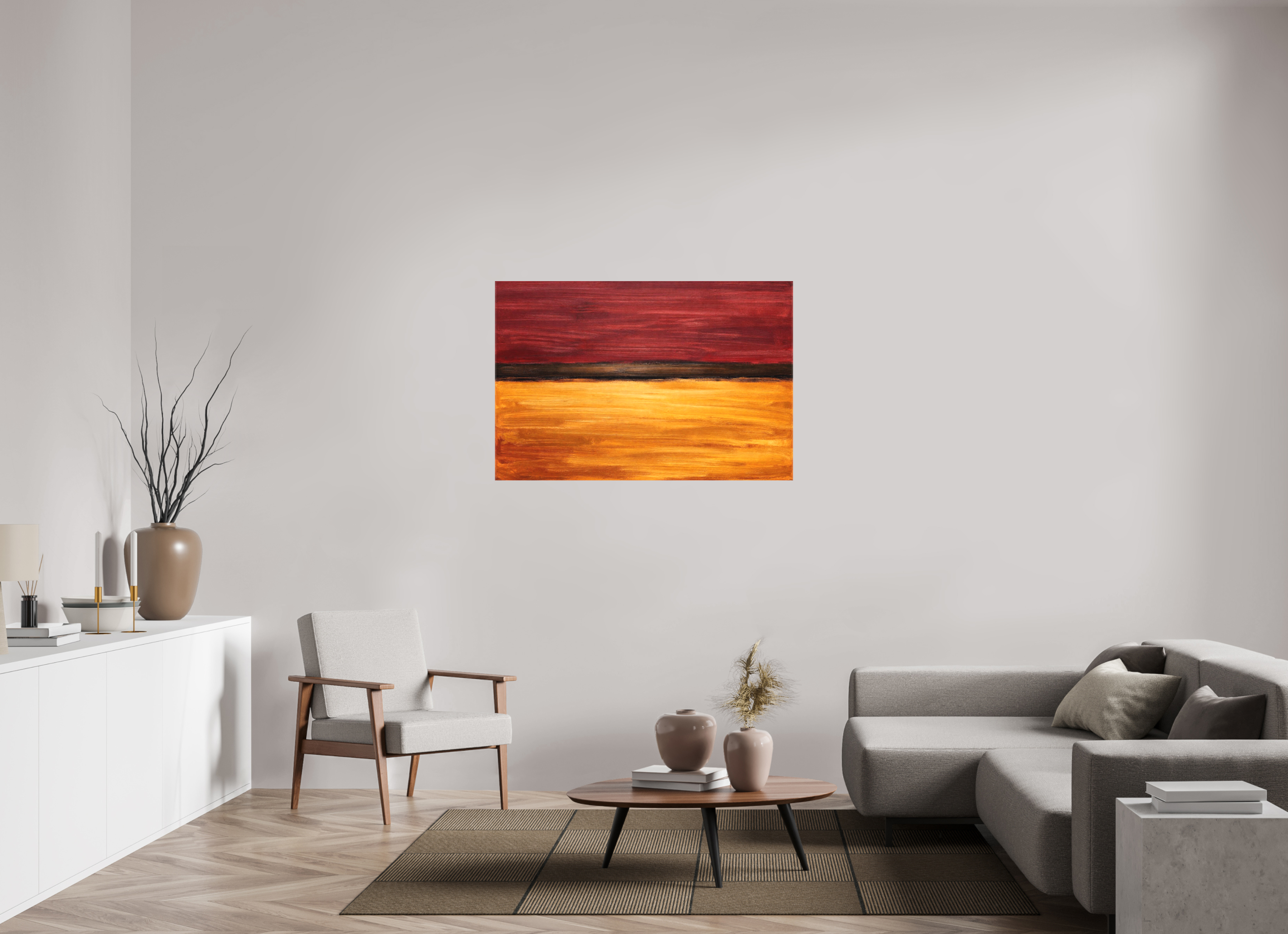 120 x 80 cm, Textile Print on Stretcher Frame 4mm earth ember