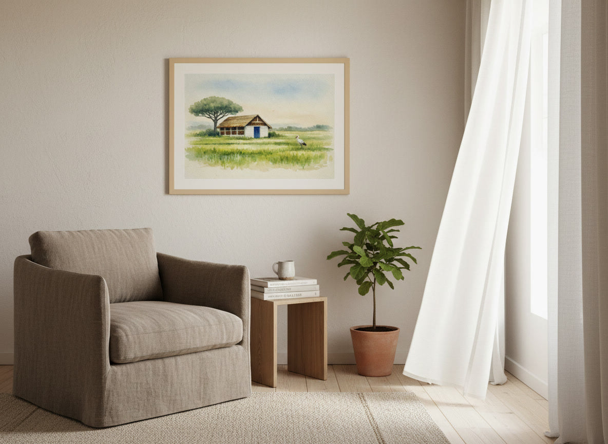 Caban in the Rice ields Reading Corner Comporta Collection Sensorial Atelier