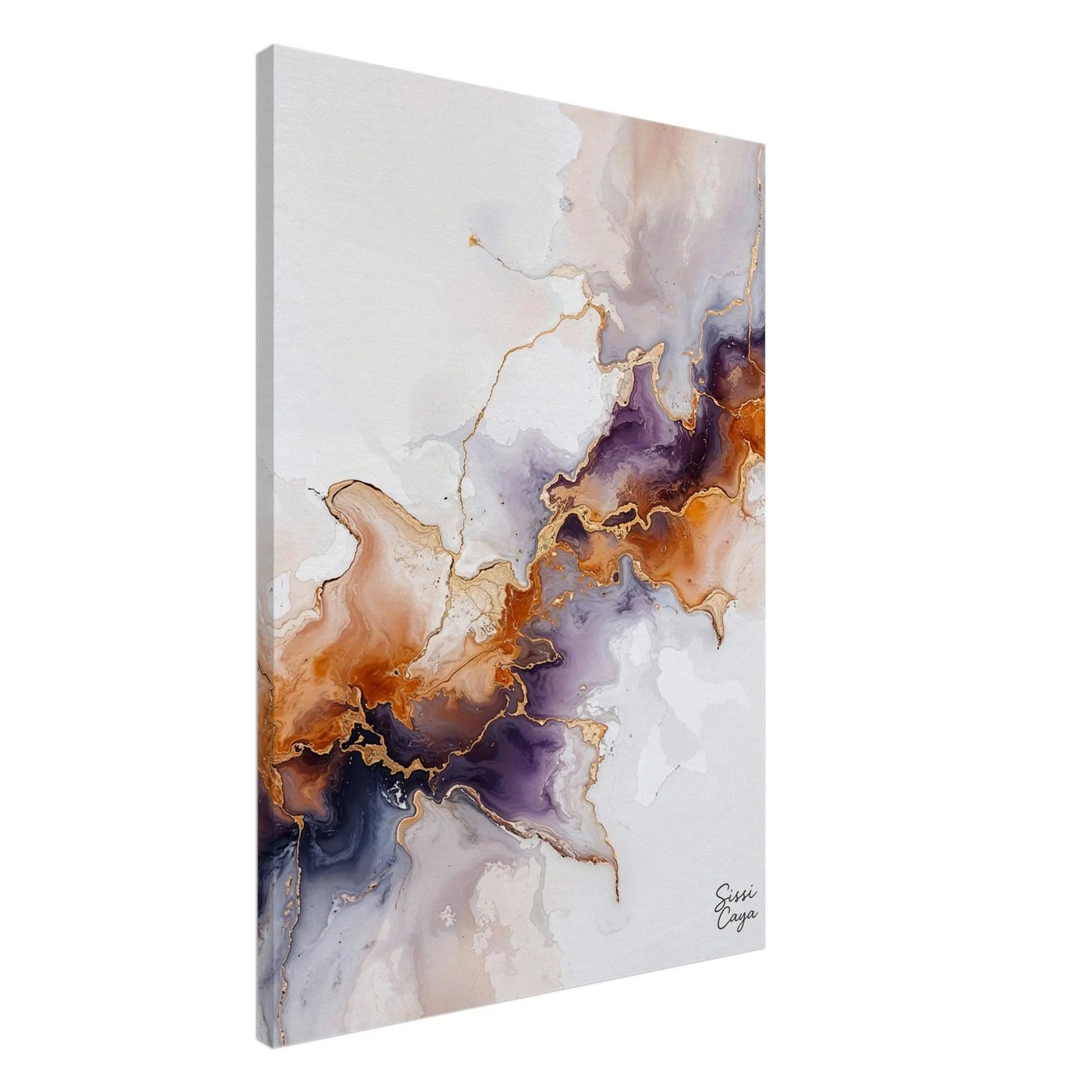Abstract artwork with gold and purple tones representing creativity and manifestation, limited edition fine art print by Sissi Caya