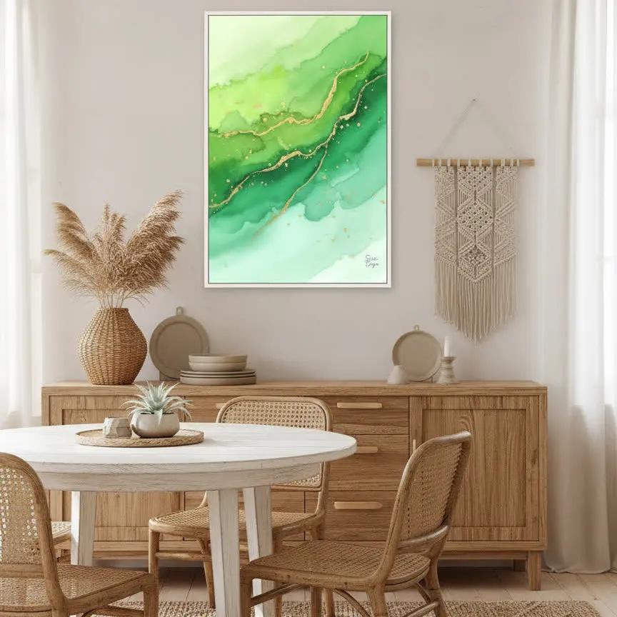 Green Awakening | Premium Framed Canvas Wall Art | Limited Edition Sensorial Atelier