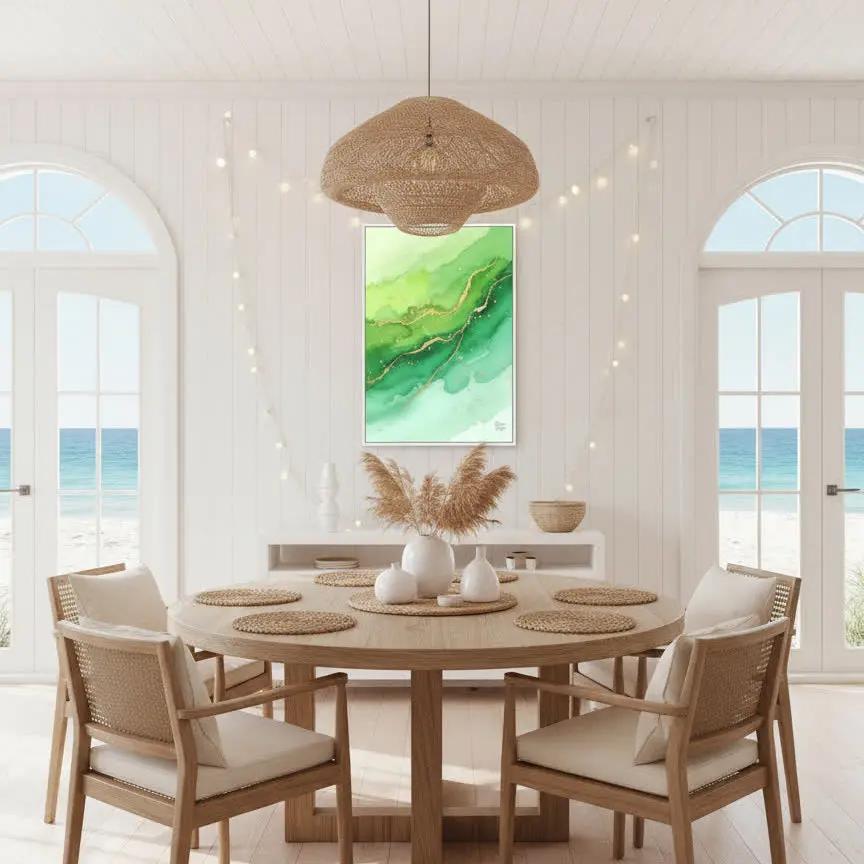 Green Awakening | Premium Framed Canvas Wall Art | Limited Edition Sensorial Atelier