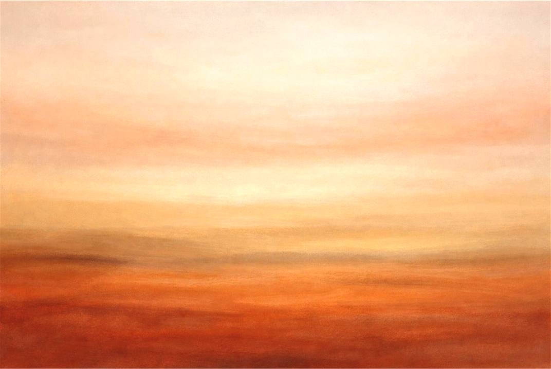 Clay Dust is a monochromatic abstract landscape in terracotta, mauve and raw clay tones. Part of the Horizons Collection by Sensorial Atelier. Exclusive edition for luxury interiors.