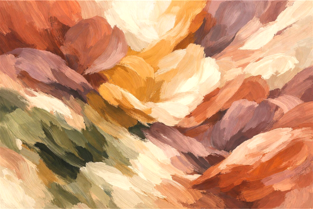 Main image Terra Abstract Flowing abstract forms in ochre, sienna, and olive abstract Art Sensorial Atelier