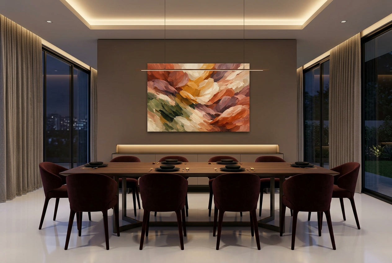 Terra_Abstract_dining_room in warm colours 