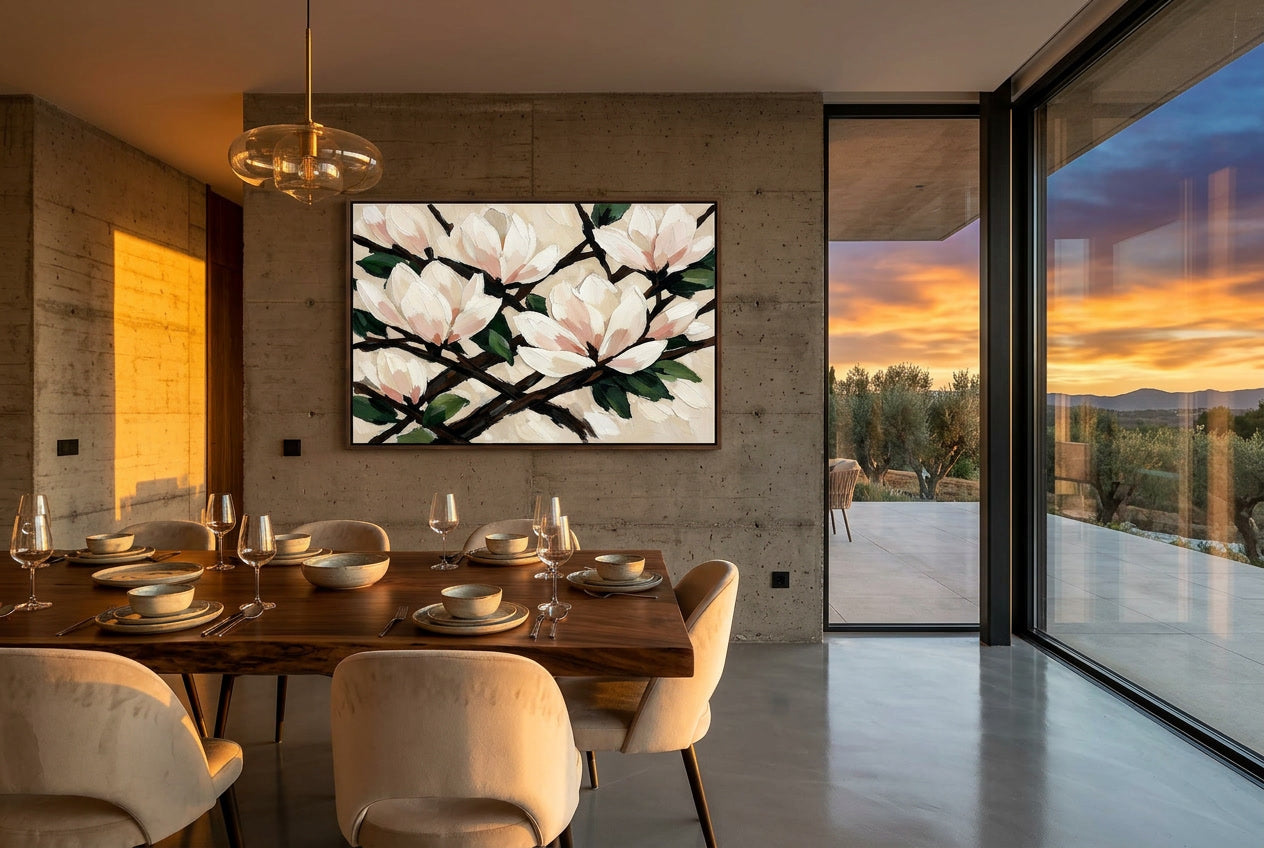 White Magonilas private Villa at unset