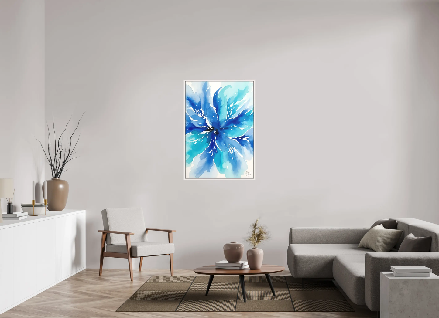 80 x 114.3 cm, Canvas inner peace Blue Bloom